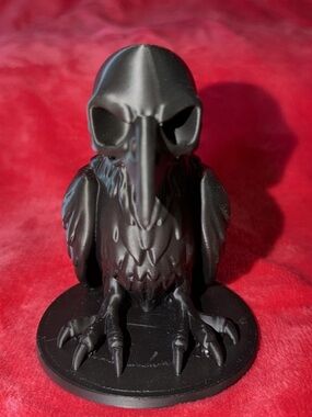 Skull Head Raven Figurine